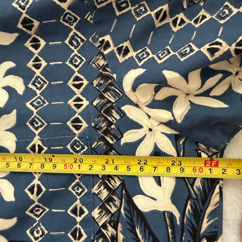 Vtg Hawaiian Reserve Collection Blue Tropical Shirt Mens Large Floral Aloha Palm - Picture 5 of 5